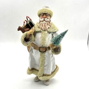 Vintage Clothtique Possible Dreams Christmas Santa in White Coat VTG 1988 713036